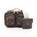 ルイ・ヴィトン LOUIS VUITTON ユーティリティ クロスボディ モノグラム ハンドバッグ バッグ PVCコーティングキャンバス レザー レディース ブラウン系 M80446 【中古】