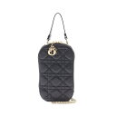 ディオール Dior LADY DIOR レディディオール フォンホルダー カナージュ ハンドバッグ バッグ レザー レディース ブラック系 【中古】