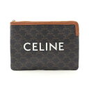 セリーヌ CELINE トリオンフ ポーチ バッグ PVCコーティングキャンバス レザー レディース ブラック系 / ブラウン系 10D672BZQ04LU 【中古】