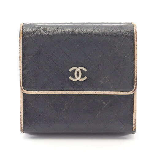シャネル CHANEL ココマーク ステッチ型押し Wホック財布 財布 レザー レディース ブラック系 A33910 【中古】 シャネル CHANEL ココマーク ステッチ型押し Wホック財布 財布 レザー レディース ブラック系 A33910 【中古】