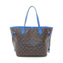 ルイ・ヴィトン LOUIS VUITTON ネヴァーフルMM モノグラム イカットフラワー グランブルー トートバッグ バッグ PVCコーティングキャンバス レザー レディース ブラウン系 / ブルー系 M40938 【中古】