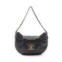 シャネル CHANEL シャネル19 マトラッセ ホーボー ショルダーバッグ バッグ ラムスキン(羊革) レディース ブラック系 AS4638 【中古】