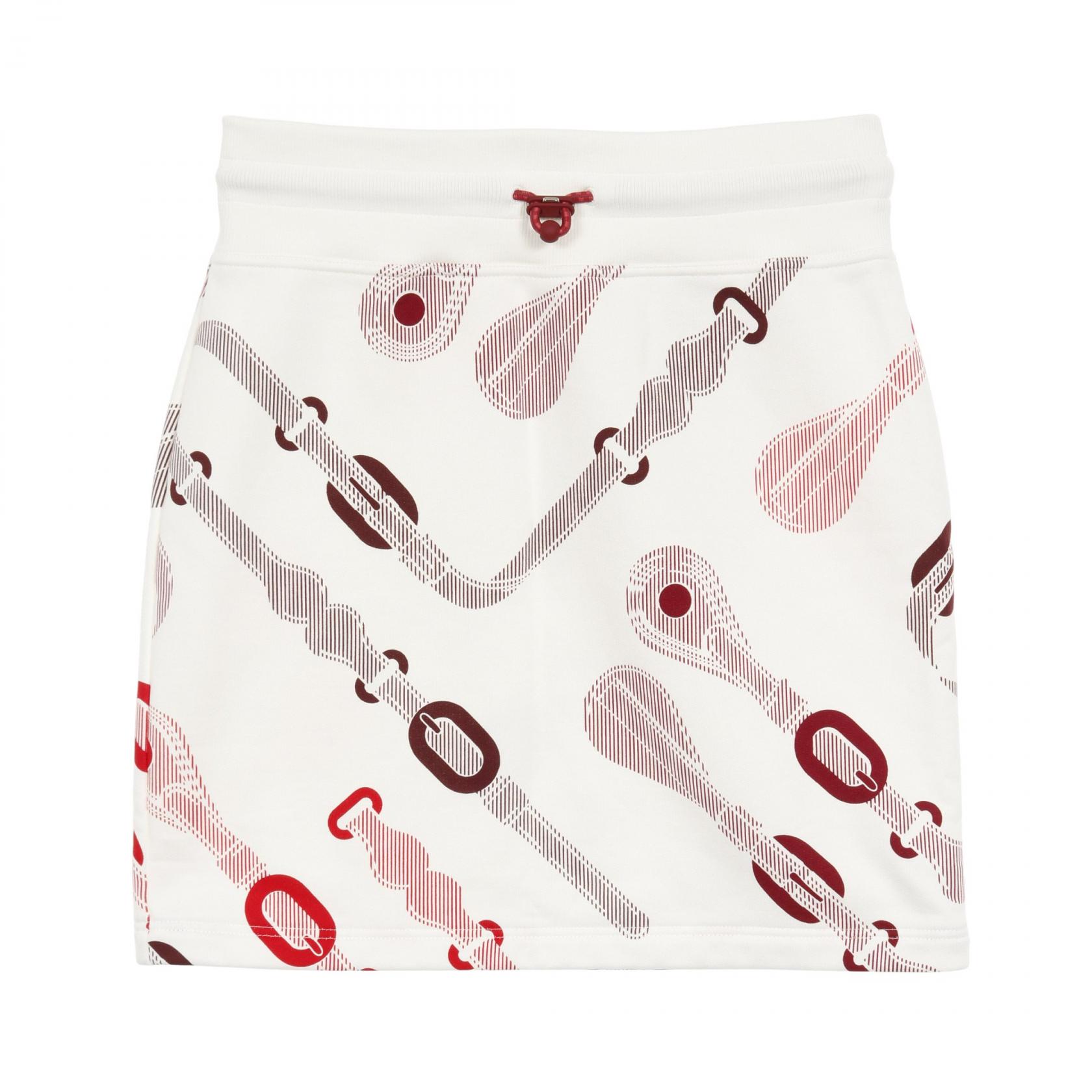 ≪全品5%OFF＆まとめ買い対象≫エルメス HERMES Coaching Remix スカート 衣料品 ボトムス コットン レディース ホワイト系 / レッド系 / ボルドー系 H5E4317DB 【中古】