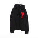 ≪3%OFFクーポン対象≫アミ AMI ハートロゴ パーカー 衣料品 トップス ウール メンズ レディース ブラック系 USK802 KN0018 【中古】