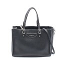 バレンシアガ BALENCIAGA ザ ペーパー ミニ ハンドバッグ バッグ レザー レディース ブラック系 399531 【中古】