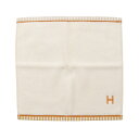 ≪15%OFFクーポン対象≫エルメス HERMES カレタオル ヴィス ヴェルサ タオル 衣料品 コットン レディース ホワイト系 / ブラウン系 【中古】