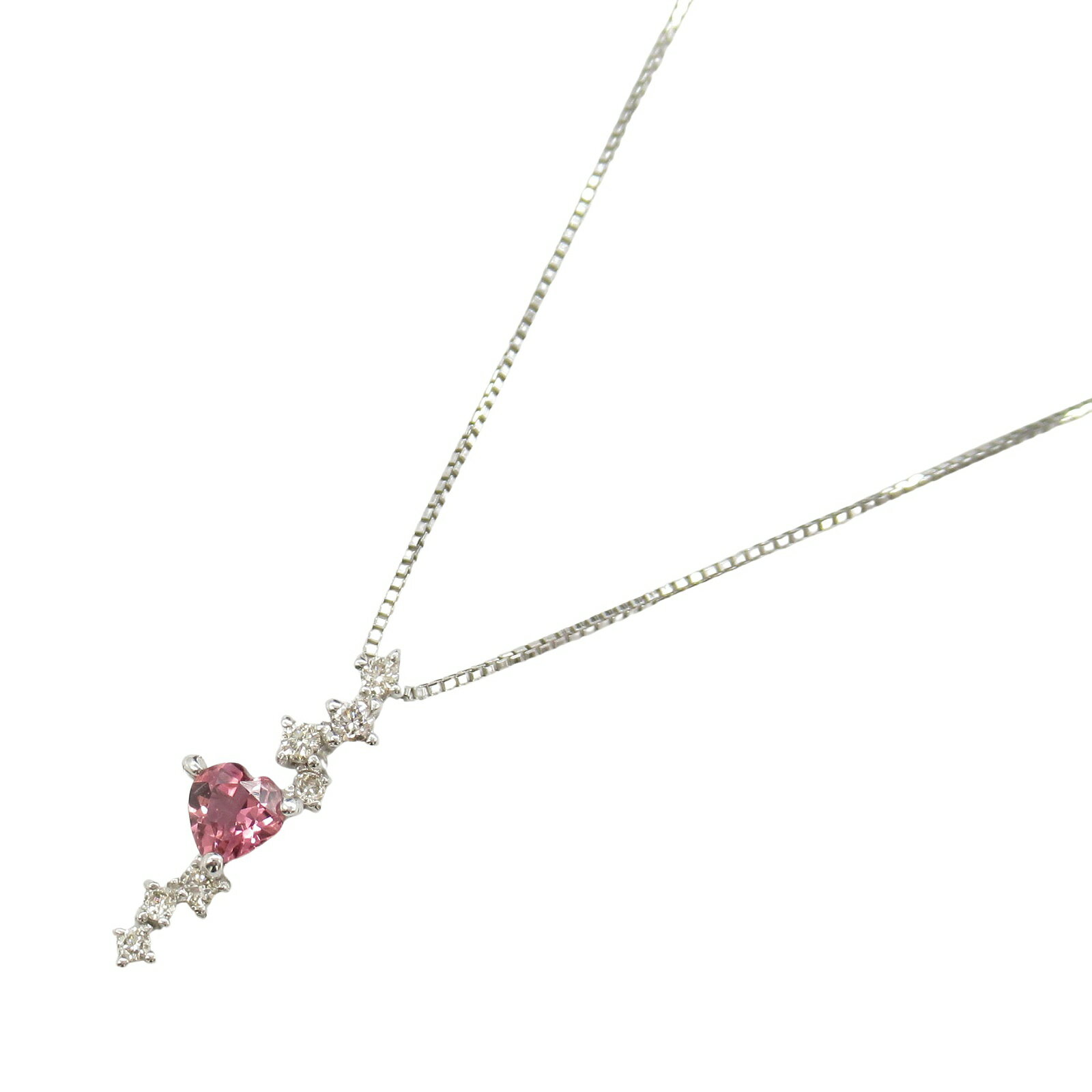 スタージュエリー STAR JEWELRY 色石 ネックレス ネックレス ジュエリー K18WG（ホワイトゴールド） ダイヤモンド 色石 レディース ピンク系 / クリア系 【中古】