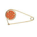 ロエベ LOEWE メカノピン ブローチ アクセサリー GP(ゴールドメッキ) レディース ゴールド系 / オレンジ系 【中古】
