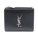 サンローラン SAINT LAURENT カサンドラ 二つ折り財布 財布 レザー メンズ ブラック系 5757260SX0E1000 【新品】
