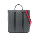 グッチ GUCCI GG ミディアム GGスプリーム トートバッグ バッグ PVCコーティングキャンバス レザー メンズ ブラック系 794918FADJA10...