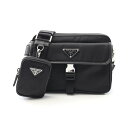 【全品5%OFFクーポン】プラダ PRADA TESSUTO + SAFFIANO ショルダーバッグ バッグ ナイロン サフィアーノレザー メンズ ブラック系 2VH133F0002 【新品】