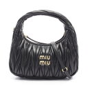 ミュウ ミュウ Miu Miu ワンダー マテラッセ ホーボーバッグ ハンドバッグ レザー ハンドバッグ バッグ レザー レディース ブラック系 5BC125AN88F0002 【新品】