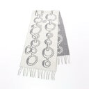 エルメス HERMES ドレ バックル マフラー 衣料品 カシミヤ レディース グレー系 / ホワイト系 【中古】