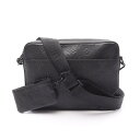 【全品5%OFFクーポン】ルイ・ヴィトン LOUIS VUITTON デュオ メッセンジャー ショルダーバッグ バッグ レザー モノグラム・シャドウ メンズ ブラック系 M69827 【中古】