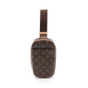 【全品5%OFFクーポン】ルイ・ヴィトン LOUIS VUITTON ポシェットガンジュ モノグラム ウエストバッグ ボディバッグ バッグ PVCコーティングキャンバス レザー メンズ レディース ブラウン系 M51870 【中古】