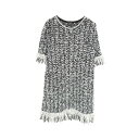 シャネル CHANEL ワンピース 衣料品 トップス コットン シルク レディース ブラック系 / ホワイト系 P58967K07720 【中古】