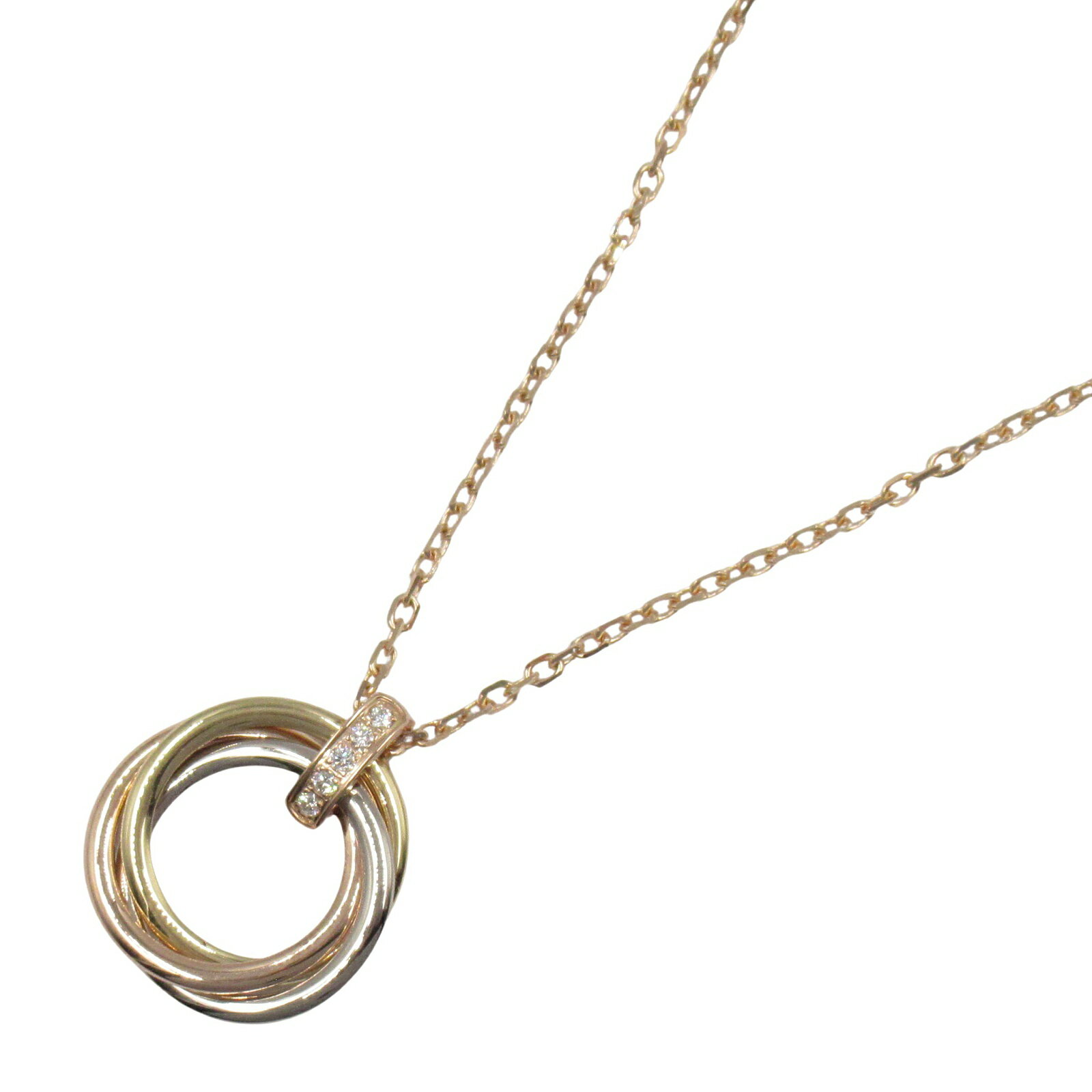 カルティエ CARTIER トリニティネックレス MM ネックレス ジュエリー K18（イエローゴールド） K18WG（ホワイトゴールド） K18PG（ピンクゴールド）/ダイヤモンド レディース クリア系 B7058700 【中古】のサムネイル