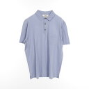 ≪全品5%OFF&まとめ買い対象≫エルメス HERMES H刺繍ポケット付き 鹿の子 ポロシャツ 衣料品 トップス コットン メンズ ブルー系 【中古】