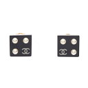 シャネル CHANEL ココマーク ピアス ジュエリー GP(ゴールドメッキ) プラスチック / フェイクパール レディース ブラック系 / ホワイト系 【中古】