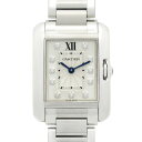 ≪3%OFFクーポン対象≫カルティエ CARTIER タンクアングレーズSM 11Pダイヤ 腕時計 時計 ステンレススチール ダイヤモンド レディース シルバー系 W4TA0003 【中古】(2)