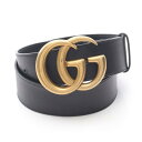 グッチ GUCCI GGマーモント ベルト 衣料品 レザー GP メンズ ブラック系 400593 【中古】