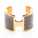 エルメス HERMES オランプ バングル アクセサリー ステンレススチール シェーブル シェーブル レディース ゴールド系 / ベージュ系 / ブラック系 【...