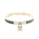 エルメス HERMES ケリーバングル バングル アクセサリー ステンレススチール リザード リザード レディース グリーン系 / シルバー系 【中古】