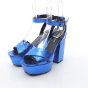 サンローランパリ SAINT LAURENT PARIS サンダル 靴 レザー レディース ブルー系 【中古】