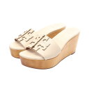 トリーバーチ Tory Burch サンダル 靴 レザー レディース アイボリー系 【中古】