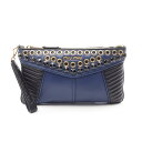 【1千円OFFクーポン対象】ミュウ ミュウ Miu Miu セカンドバッグ クラッチバッグ バッグ レザー レディース ブルー系 / ブラック系 RP0374 【中古】