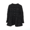 【2万円OFFクーポン対象】シャネル CHANEL ココマークボタン ノーカラージャケット 衣料品 アウター ナイロン コットン レディース ブラック系 P74...