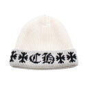 クロムハーツ CHROME HEARTS ニット帽 ニットキャップ 帽子 カシミヤ メンズ ホワイト系 / ブラック系 【中古】