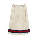 グッチ GUCCI ウェブストライプ Gロンバス ニット スカート 衣料品 ボトムス コットン レディース アイボリー系 / ネイビー系 / レッド系 7537...