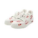 ルイ・ヴィトン LOUIS VUITTON LOUIS VUITTON × NIGO トレイナーライン スニーカー 靴 レザー メンズ ホワイト系 / レッド系...