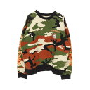 【全品5%OFFクーポン】クロムハーツ CHROME HEARTS Chrome Hearts × MATTY BOY PPO CAUTION SWTSHRT スウェット 衣料品 トップス コットン メンズ カーキ系 / マルチカラー 【中古】