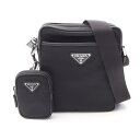 【全品5%OFFクーポン】プラダ PRADA TESSUTO+SAFFIANO ショルダーバッグ バッグ ナイロン サフィアーノレザー メンズ レディース ブラック系 2VH1122DMHF0002 【新品】