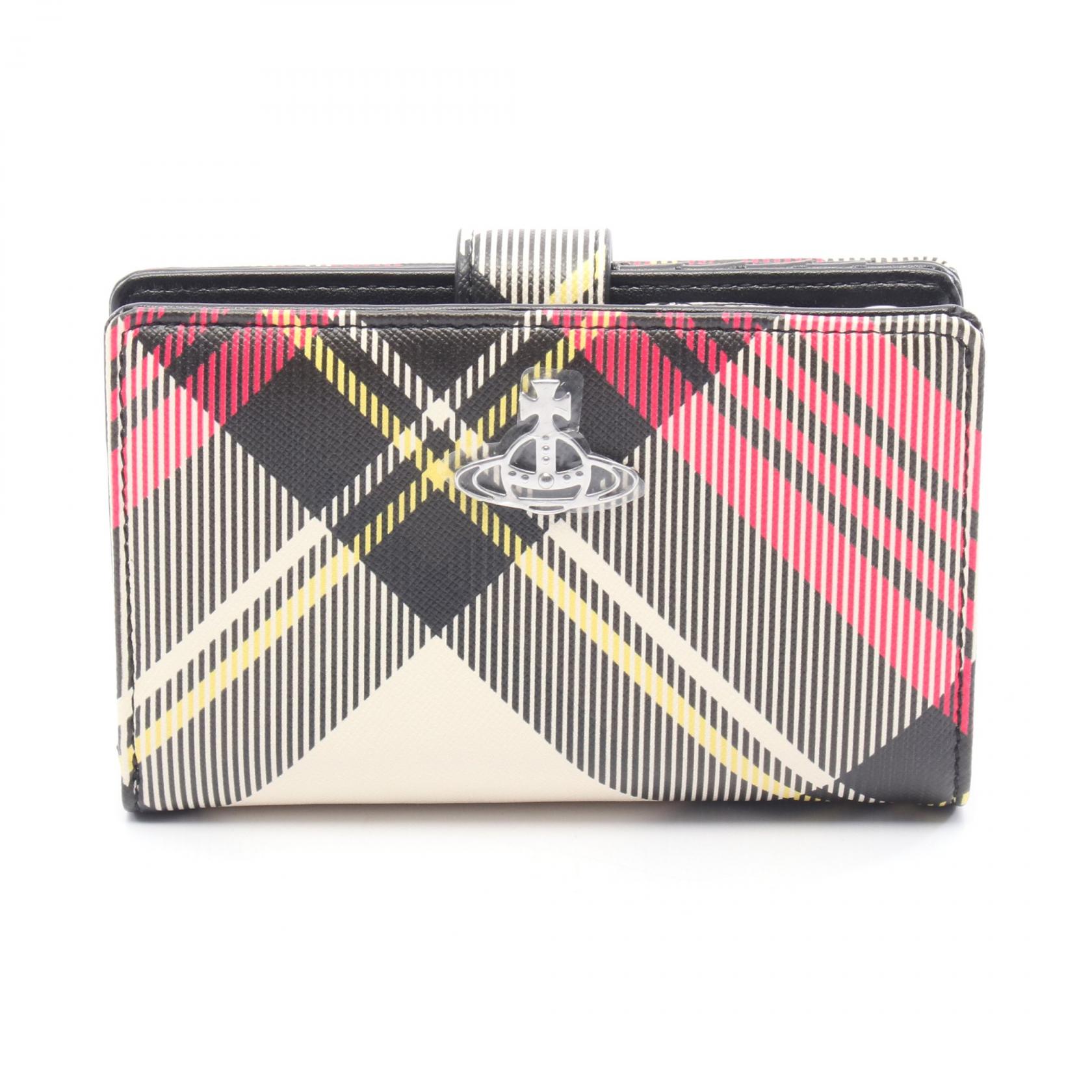ヴィヴィアンウエストウッド Vivienne Westwood ZIP CARD WALLET オーブ 二つ折り財布 財布 PVCコーティングキャンバス レディース ピンク系 / ブラック系 / マルチカラー 51080028S0012O101 【新品】