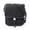 【全品5%OFFクーポン】プラダ PRADA ショルダーバッグ バッグ ナイロン サフィアーノレザー メンズ レディース ブラック系 【中古】