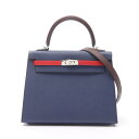 【4万円OFFクーポン対象】エルメス HERMES ケリー25 トリコロール ブルーサフィール ルージュセリエ ルージュピマン ハンドバッグ バッグ ヴォーエプ...