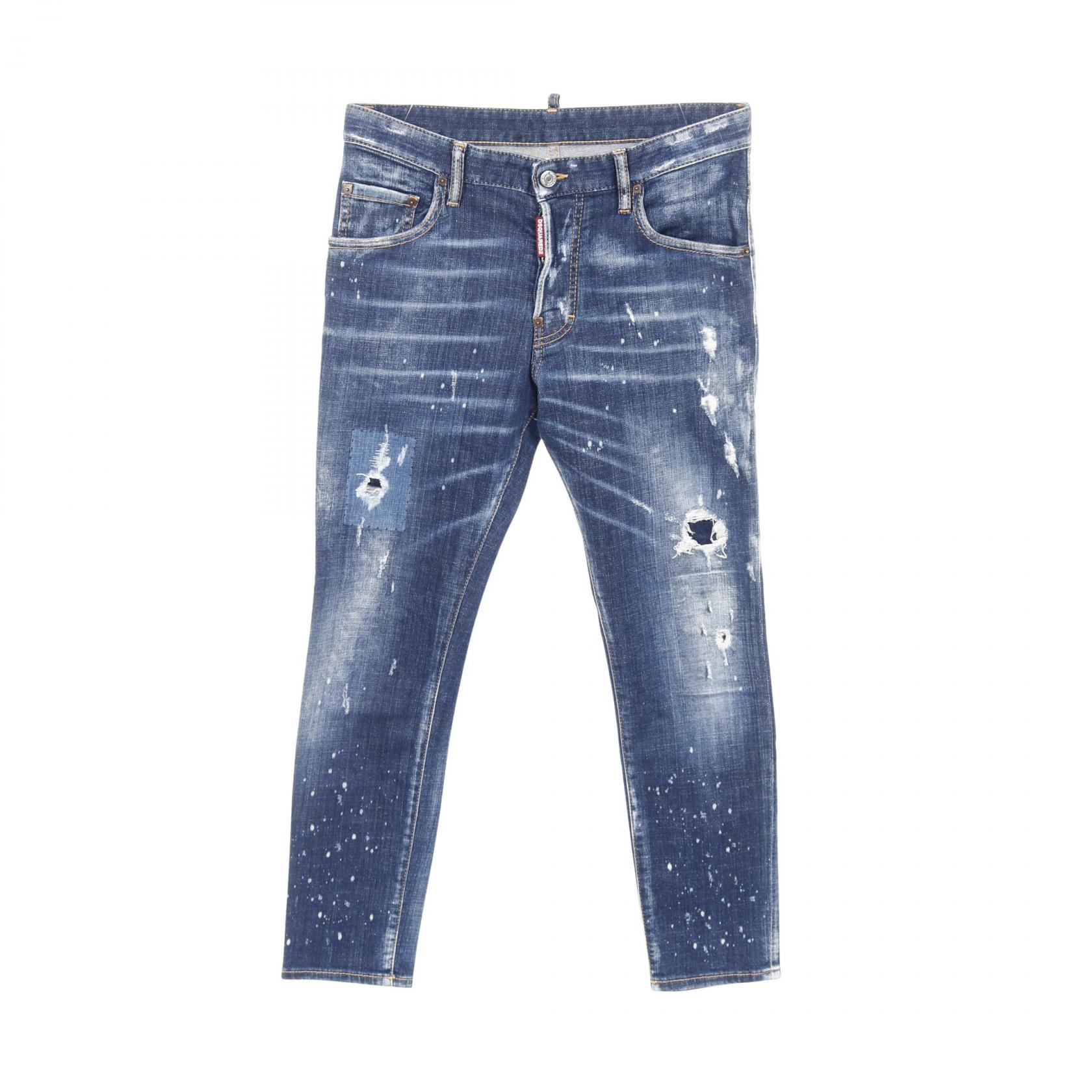 【全品5%OFFクーポン】ディースクエアード DSQUARED2 SKATER JEAN デニムパンツ 衣料品 ボトムス コットン メンズ ネイビー系 - 【中古】