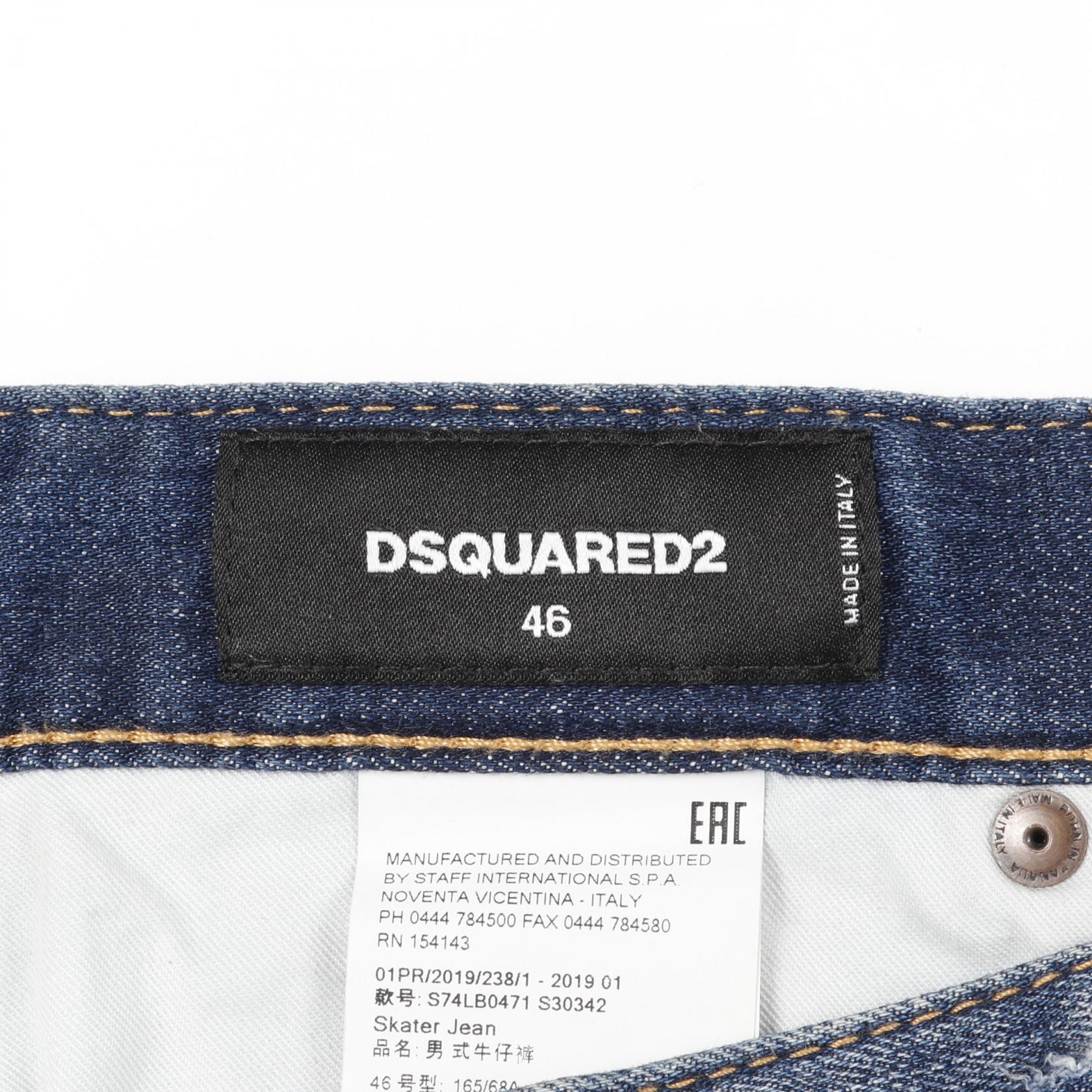 【全品5%OFFクーポン】ディースクエアード DSQUARED2 SKATER JEAN デニムパンツ 衣料品 ボトムス コットン メンズ ネイビー系 - 【中古】