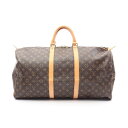 【4千円OFFクーポン対象】ルイ・ヴィトン LOUIS VUITTON キーポル55 ボストンバッグ バッグ PVCコーティングキャンバス レザー モノグラム メンズ レディース ブラウン系 M41424 【中古】