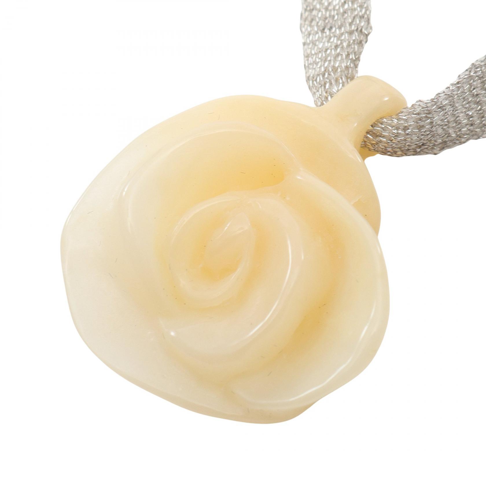 シャネル CHANEL カメリア ココマーク ネックレス ジュエリー プラスチック レディース ホワイト系 / シルバー系 【中古】