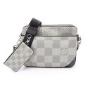 【全品5%OFFクーポン】ルイ・ヴィトン LOUIS VUITTON トリオ メッセンジャー 3D ショルダーバッグ バッグ PVCコーティングキャンバス レザー ダミエ・グラフィット メンズ グレー系 / ホワイト系 N50027 【中古】