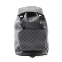 【全品5%OFFクーポン】ルイ・ヴィトン LOUIS VUITTON ザック リュックサック バックパック バッグ PVCコーティングキャンバス レザー ダミエ・グラフィット メンズ ブラック系 N40005 【中古】