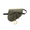 【全品5%OFFクーポン】クリスチャンディオール Christian Dior SADDLE サドル オブリーク ウエストバッグ ボディバッグ バッグ キャンバス メンズ カーキ系 【中古】