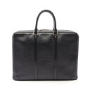 【全品5%OFFクーポン】ルイ・ヴィトン LOUIS VUITTON ポルトドキュマン ヴォワヤージュ ビジネスバッグ バッグ レザー エピ メンズ ブラック系 M59162 【中古】