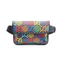 【全品5%OFFクーポン】グッチ GUCCI GGサイケデリック ウエストバッグ バッグ PVCコーティングキャンバス レザー メンズ ブラック系 / マルチカラー 598113 【中古】