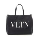 【全品5%OFFクーポン】ヴァレンチノ Valentino VLTN ロックスタッズ トートバッグ バッグ キャンバス レザー メンズ ブラック系 【中古】