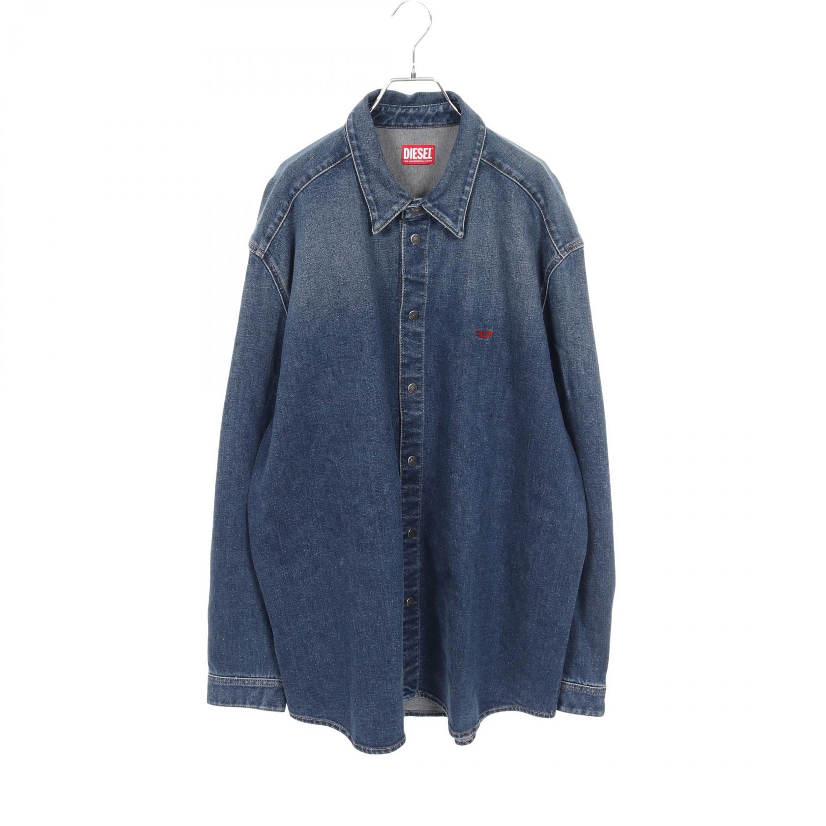 ≪全品5%OFF＆まとめ買い対象≫ディーゼル DIESEL D-SIMPLY-OVER 衣料品 トップス コットン リヨセル メンズ ネイビー系 【中古】